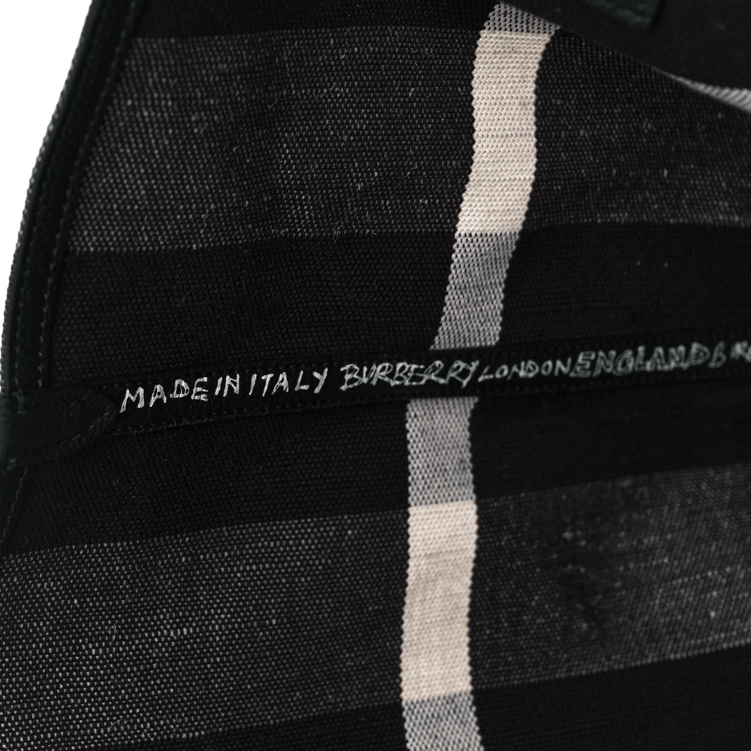 Burberry Coated Canvas Mega Check Medium Doodle Tote Black White 6 of 11