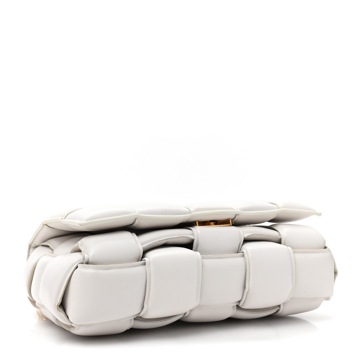 Bottega Veneta Lambskin Maxi Intreccio Padded Chain Cassette Crossbody Bag White 4 of 16