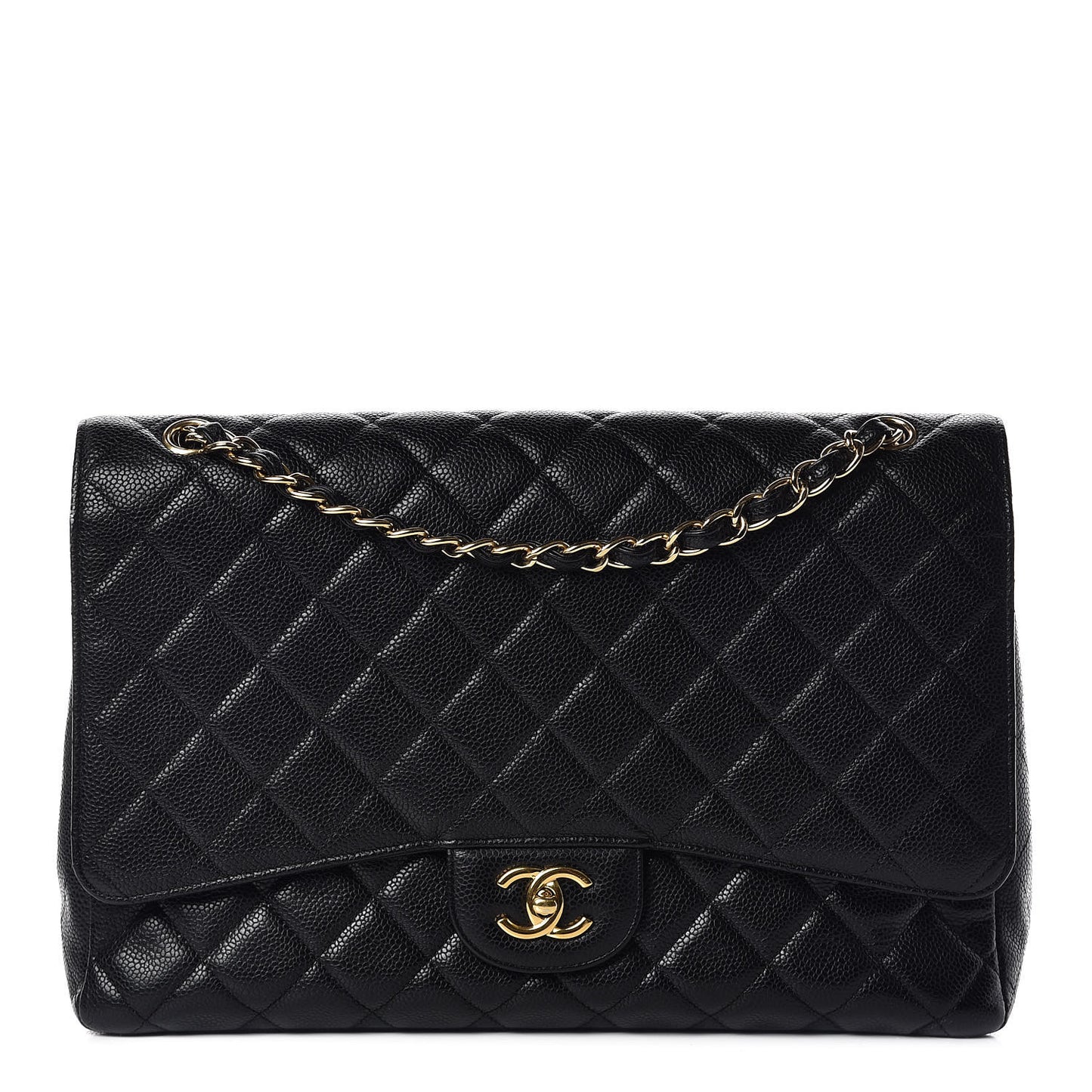 Caviar Quilted Maxi Single Flap Black