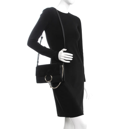 Chloe Suede Calfskin Small Faye Shoulder Bag Black 2 of 7