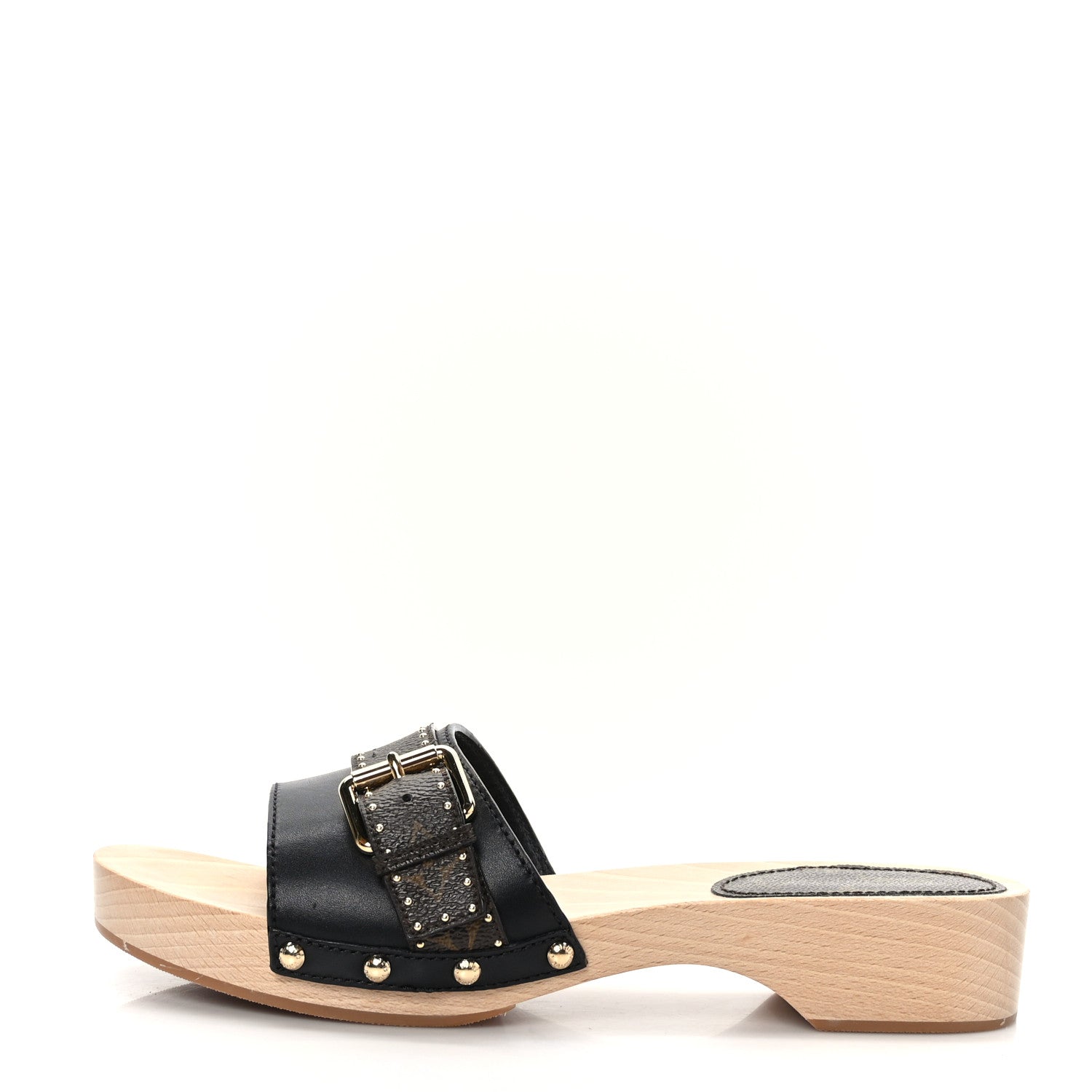 Louis Vuitton Calfskin Monogram Cottage Mules 41 Black 1 of 8