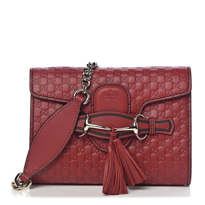 Gucci Soft Microguccissima Mini Emily Chain Shoulder Bag Rosso 1 of 10
