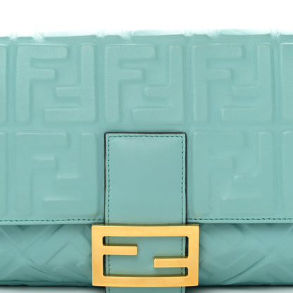 Fendi Nappa FF 1974 Embossed Large Baguette Tiffany 5 of 11