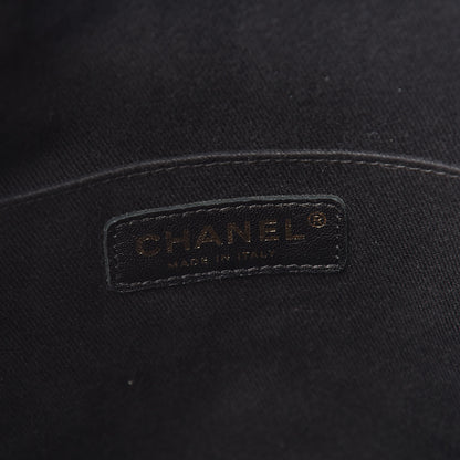 Chanel Crumpled Grained Calfskin Zip and Carry Shopping Tote Black 6 of 10