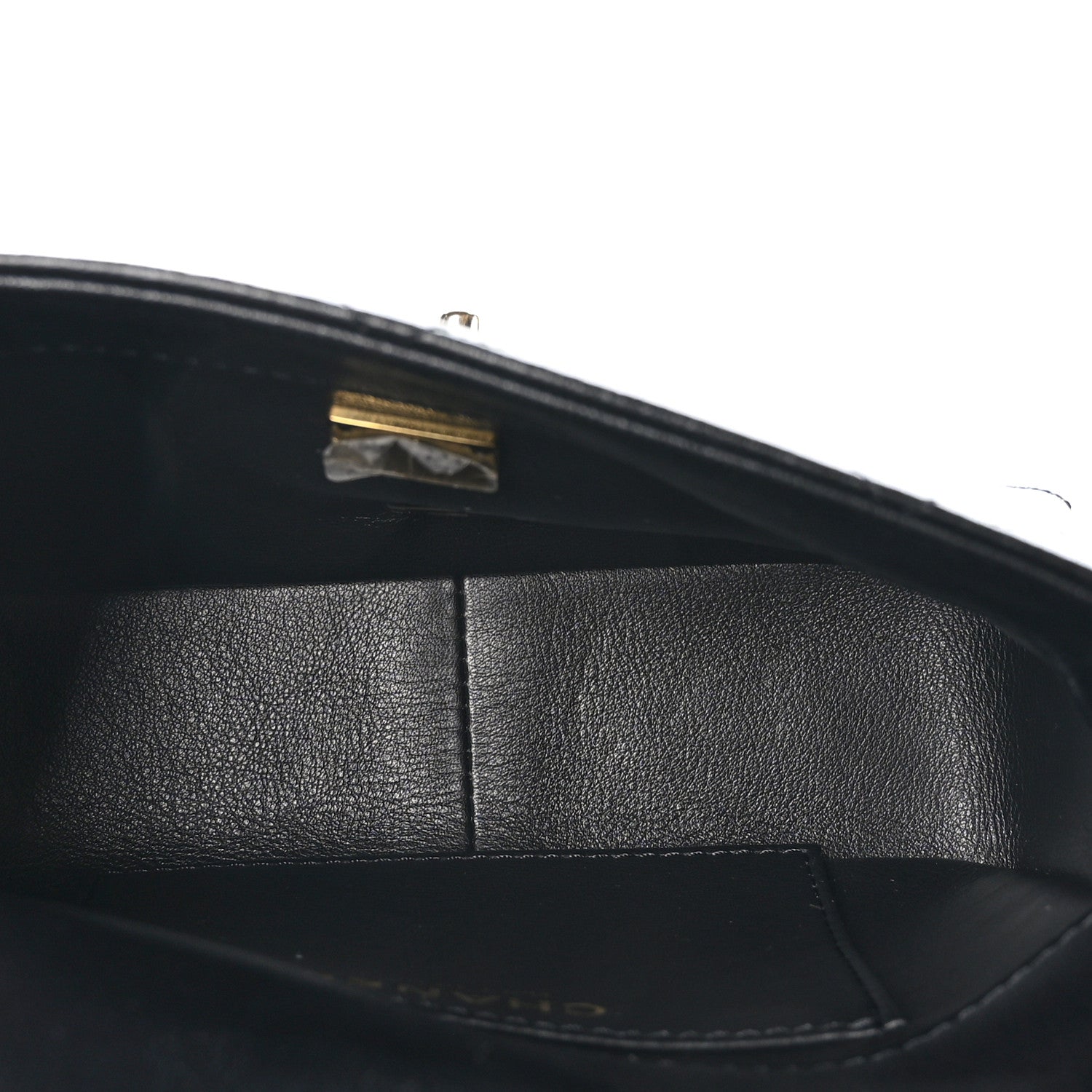 CHANEL ブラックレザー Chanel Lambskin Quilted Mini Chain Rows Flap Black 1565515