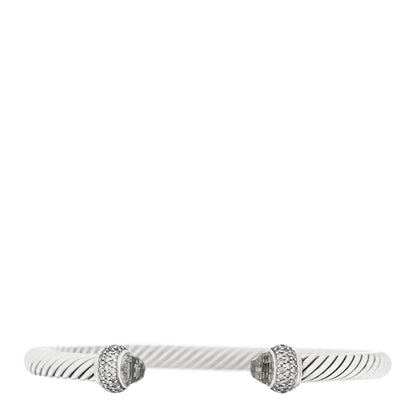 David Yurman Sterling Silver Diamond Prasiolite 5mm Cable Classics Bracelet 1 of 3