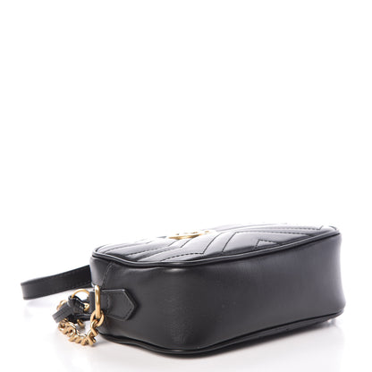 Gucci Calfskin Matelasse Mini GG Marmont Chain Shoulder Bag Black 4 of 10