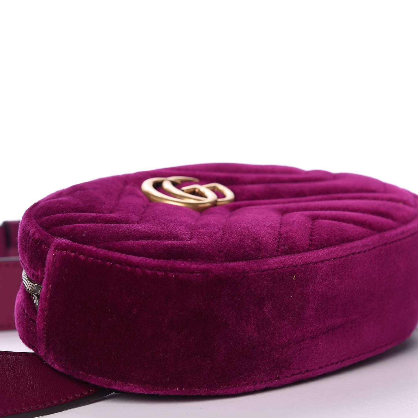 Velvet Matelasse GG Marmont Belt Bag 85 34 Fuchsia Violet Cyclamen
