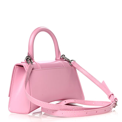 Balenciaga Shiny Box Calfskin Tonal B Hourglass Top Handle Bag XS Candy Pink 3 of 12