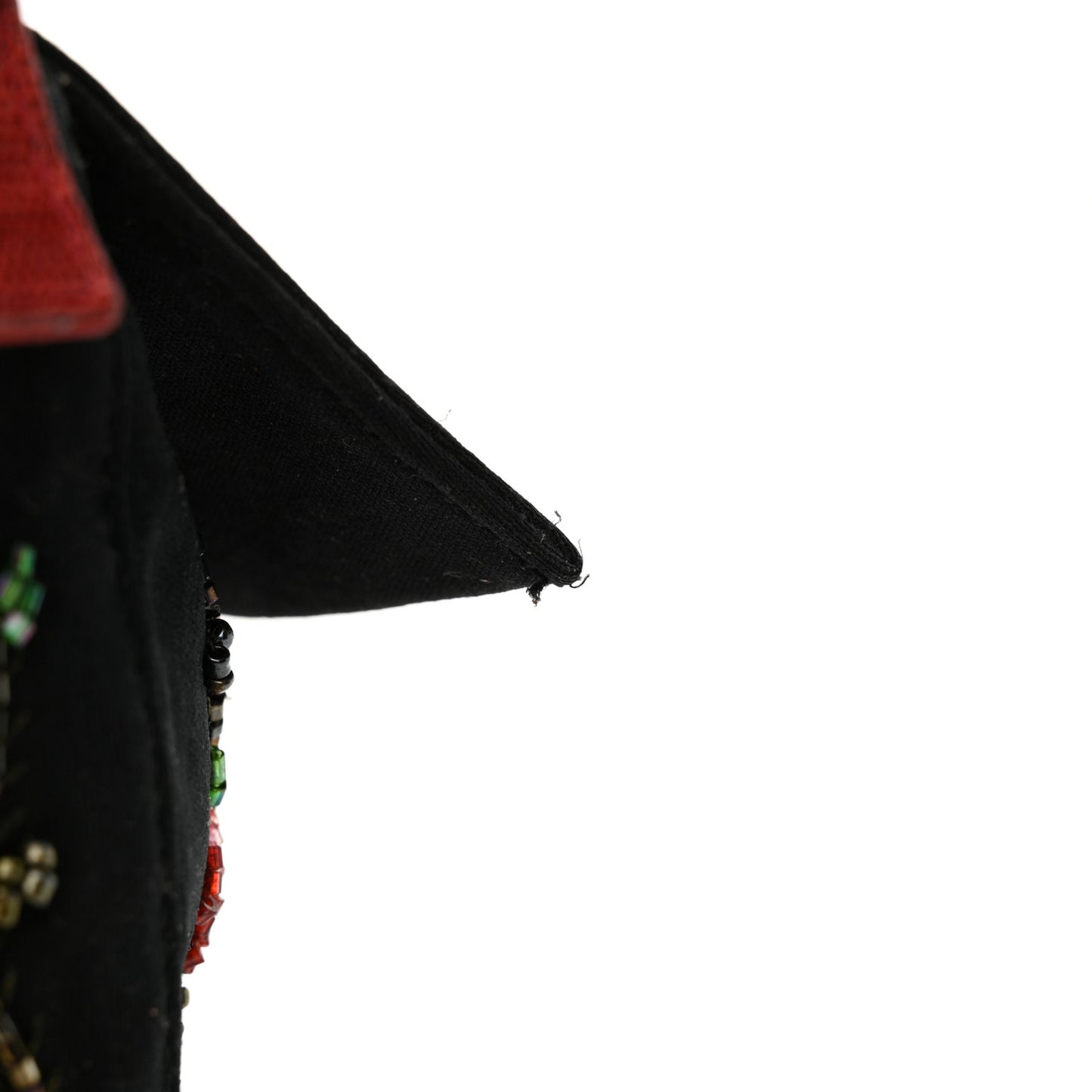 Neoprene Lizard Beaded Crystal Baguette Black Red