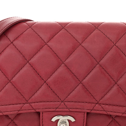 Chanel Lambskin Quilted Messenger Bag Red 8 of 14