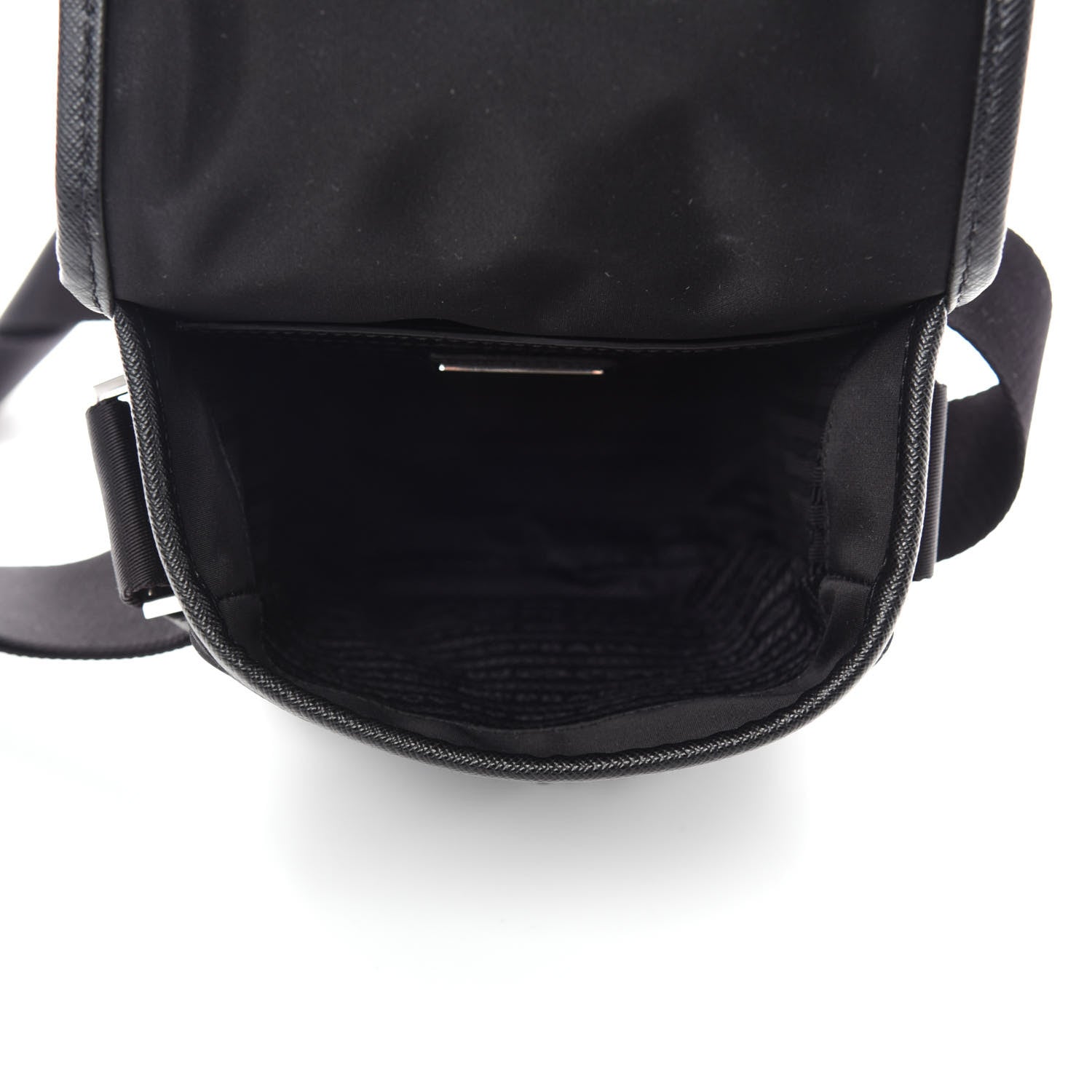 Prada Tessuto Nylon Saffiano Logo Messenger Bag Black 5 of 10