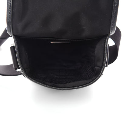 Prada Tessuto Nylon Saffiano Logo Messenger Bag Black 5 of 10