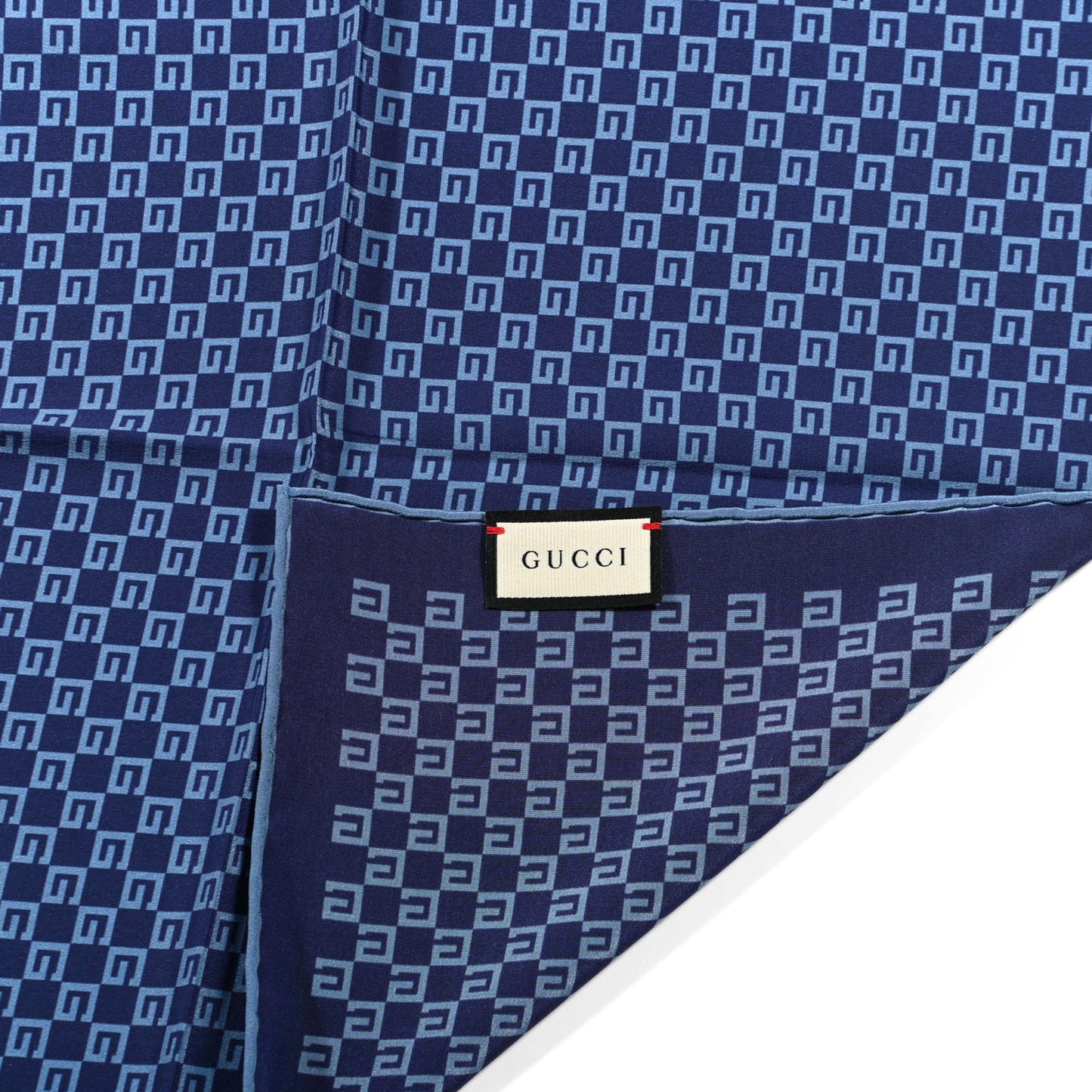 Silk Square G Monogram Handkerchief Blue