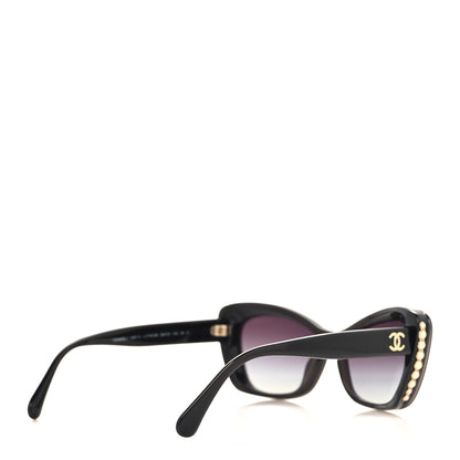 Chanel Acetate Pearl Cat Eye CC Sunglasses 5481-H Black 4 of 8