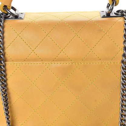 Chanel Calfskin Stitched Urban Luxury Top Handle Bag Yellow 16 of 20