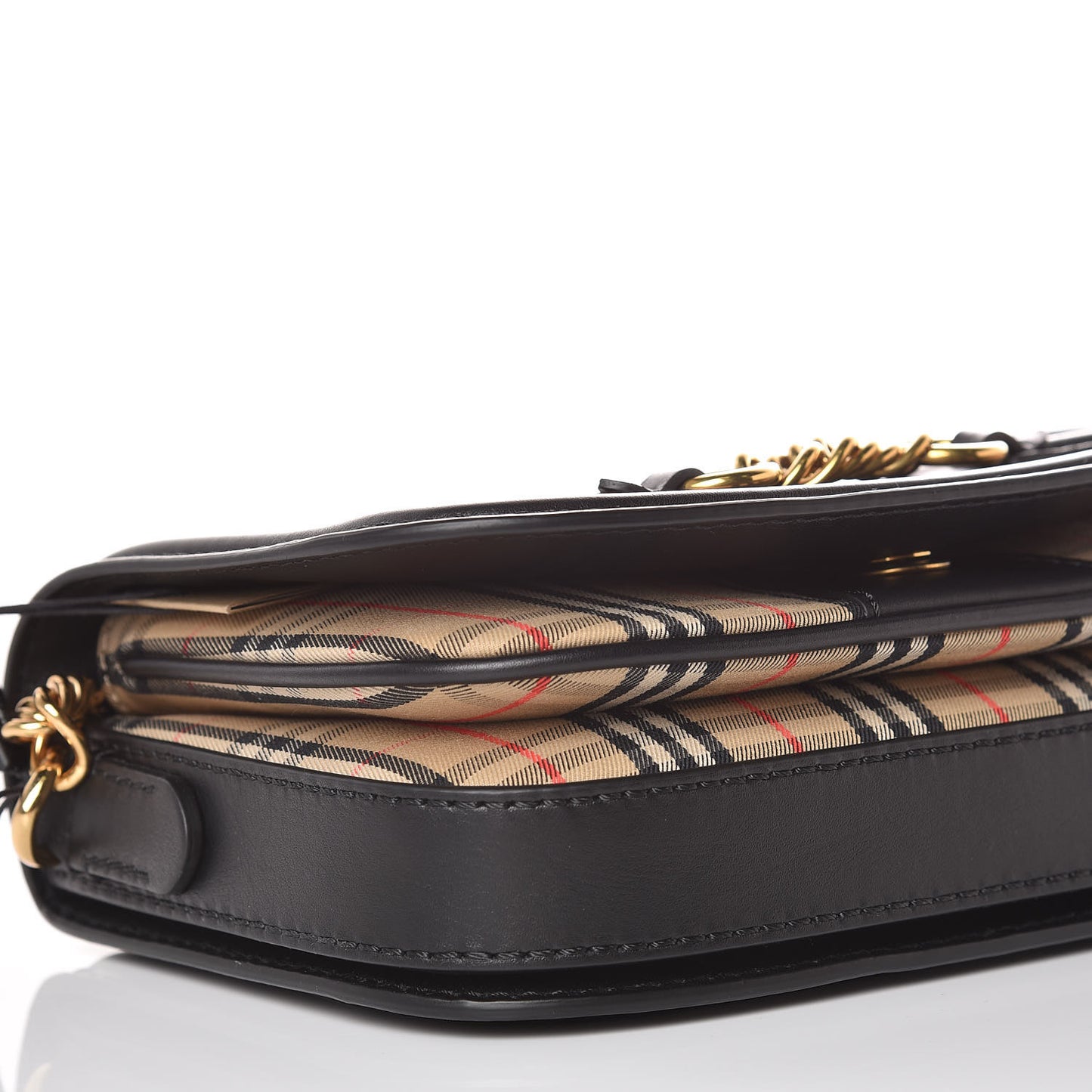 Smooth Calfskin 1983 Knight Check Link Shoulder Bag Black