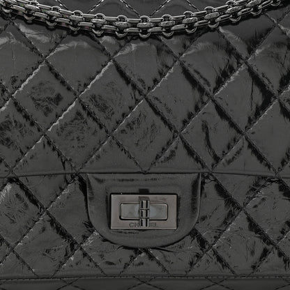 Chanel Glazed Aged Calfskin Quilted 2.55 Reissue 225 Flap So Black 8 of 10