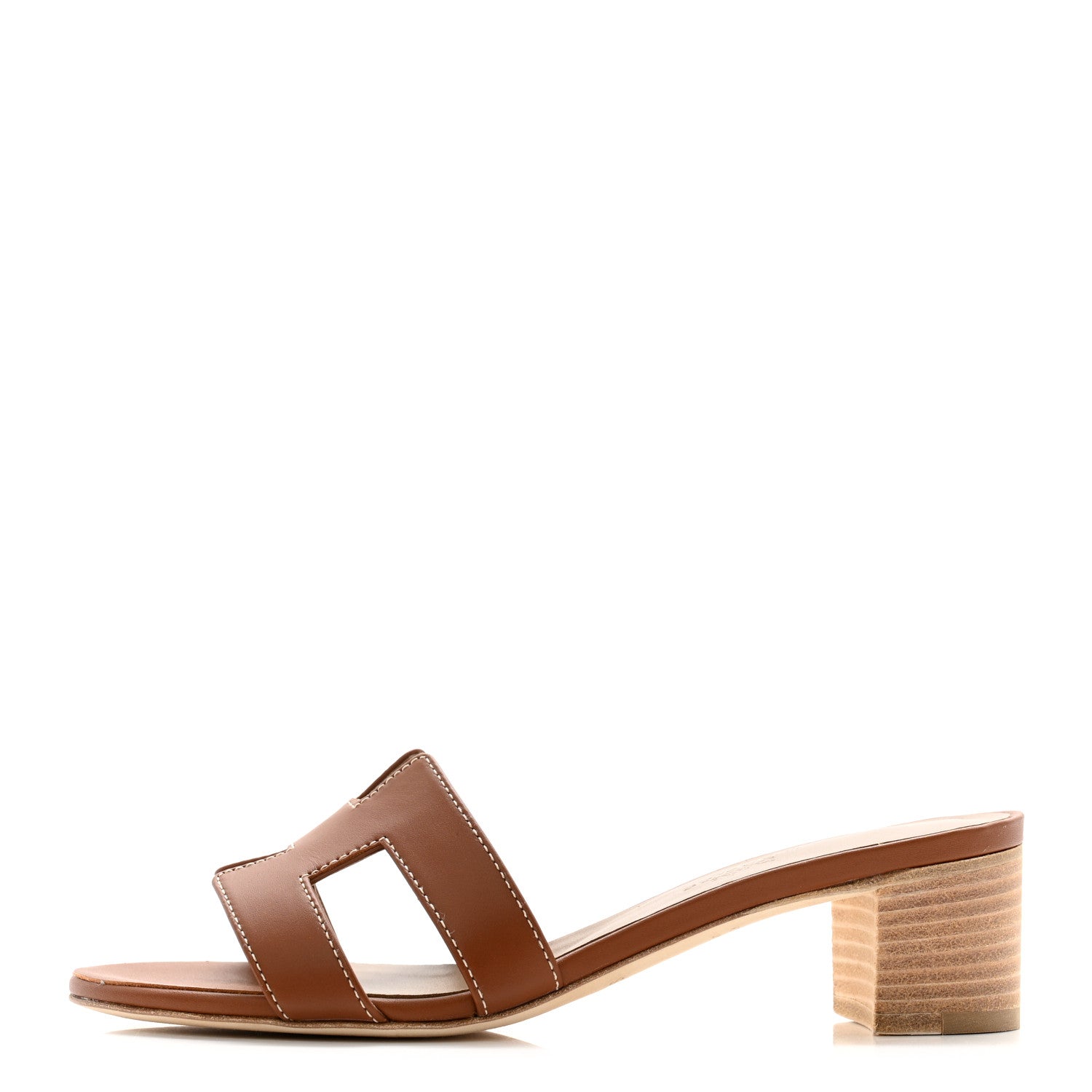 Hermes Calfskin Oasis Sandals 35.5 Gold 1 of 9