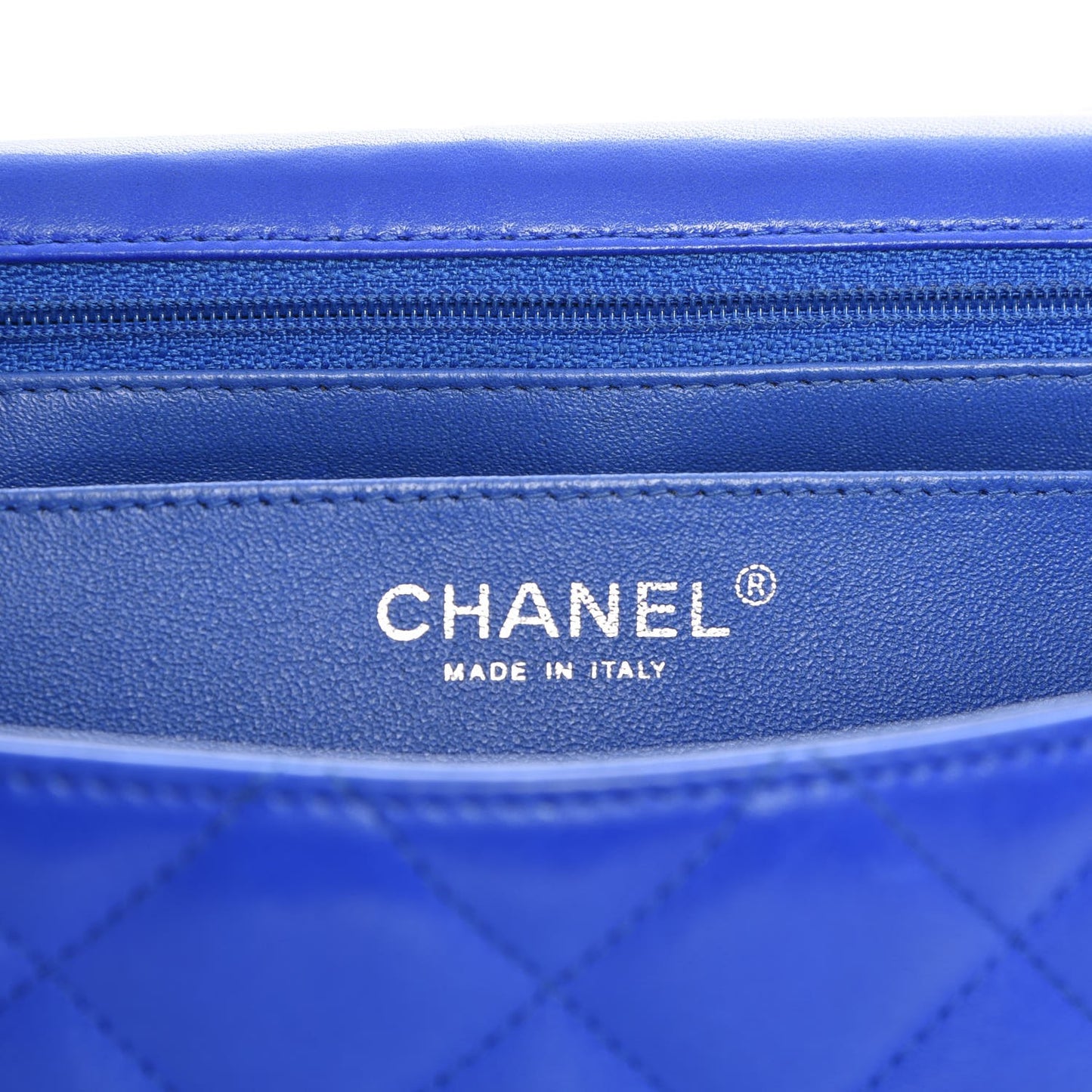 Lambskin Quilted Jumbo Single Flap Blue