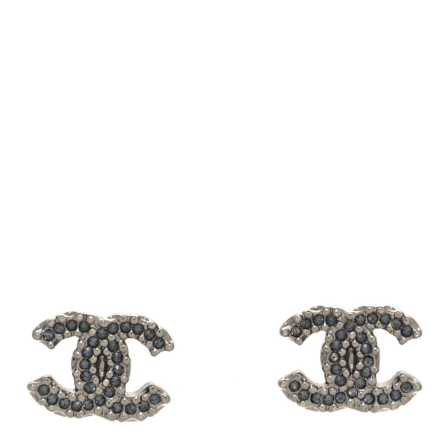 Chanel Crystal CC Earrings Black 1 of 5