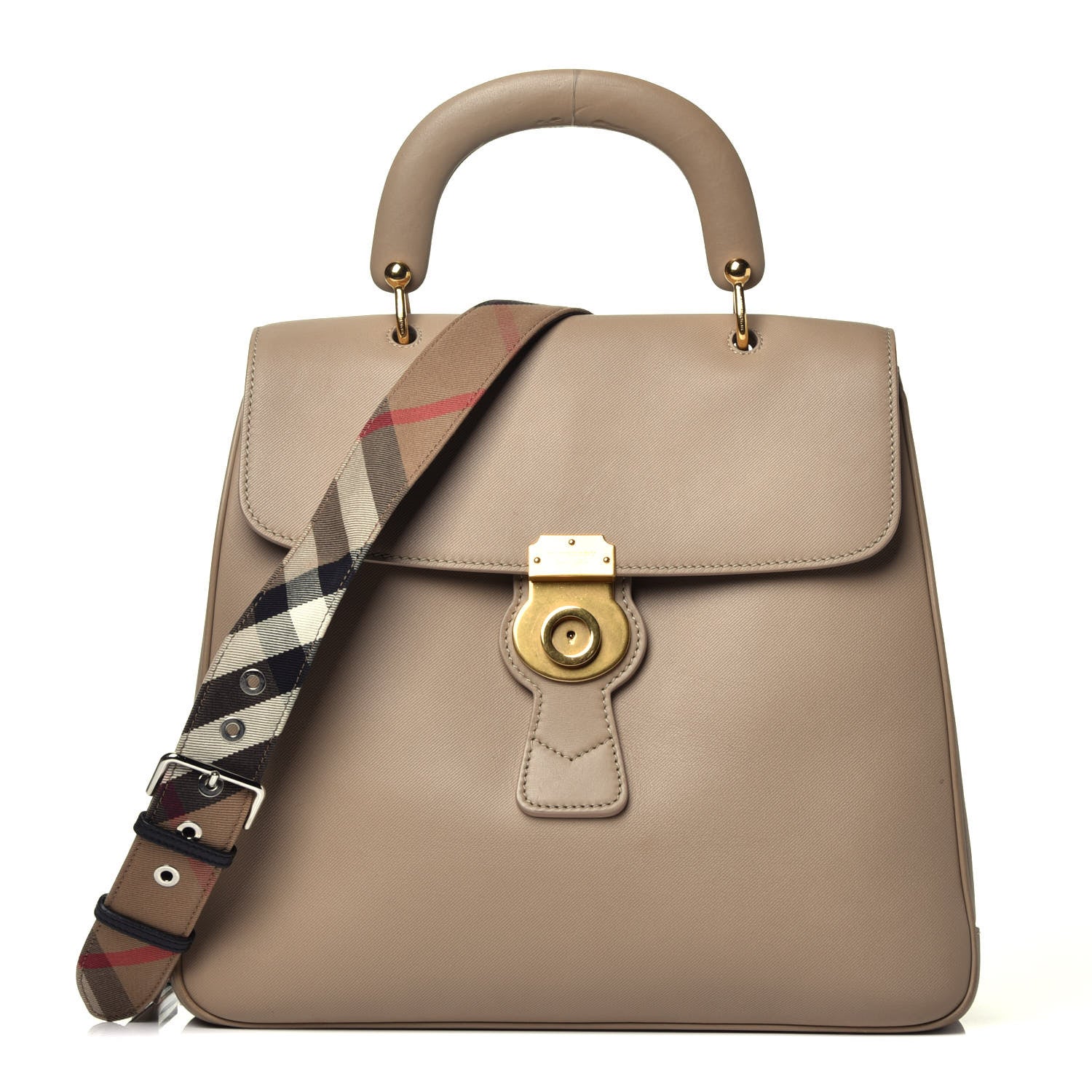 Burberry Trench Calfskin Large DK88 Top Handle Bag Honey 1 of 11