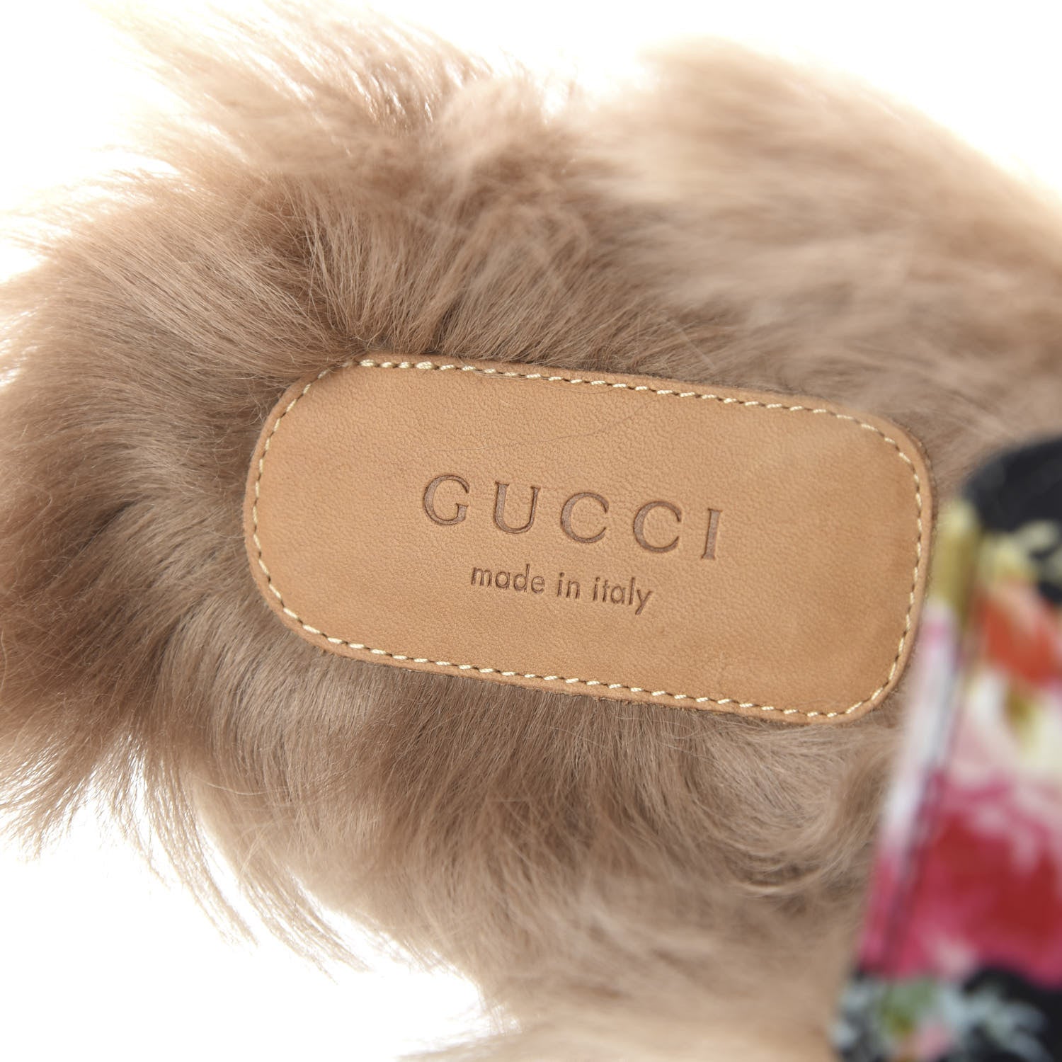 Gucci Velvet Fur Floral Womens Princetown Slippers 36 Black 7 of 8