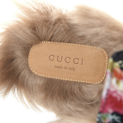 Gucci Velvet Fur Floral Womens Princetown Slippers 36 Black 7 of 8