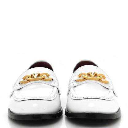 Valentino Garavani Calfskin VLogo Chain Loafers 39 White 2 of 9
