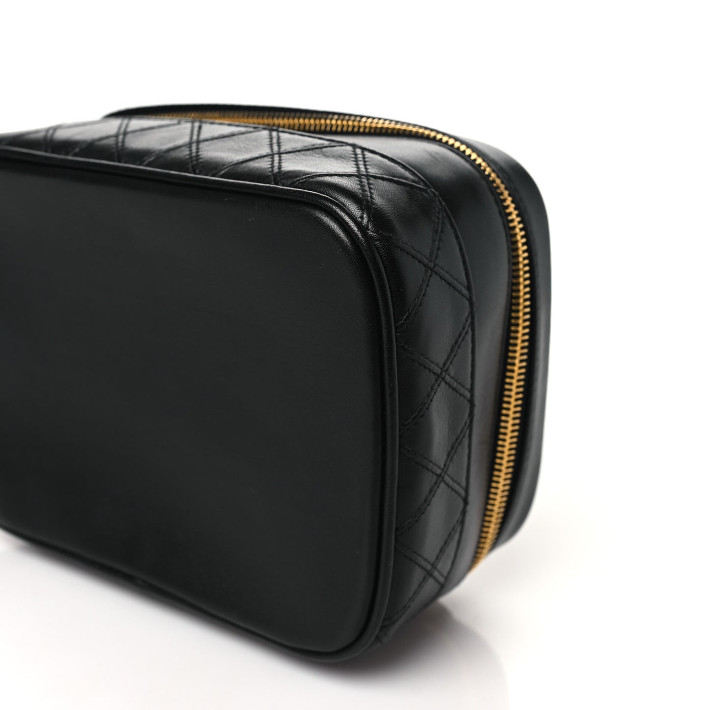 Lambskin Vanity Cosmetic Case Black