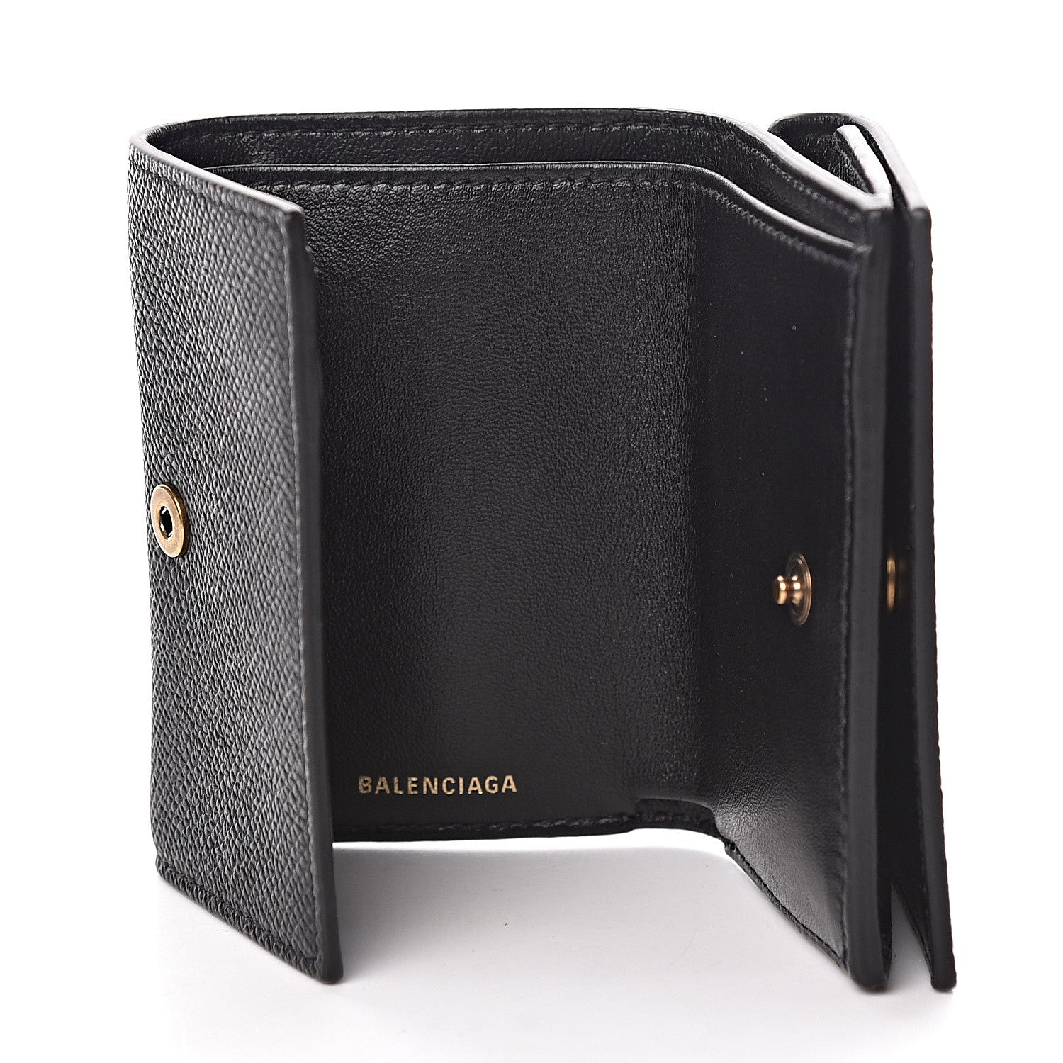 Balenciaga Signature Grained Calfskin Logo Mini Ville Wallet Black 5 of 9