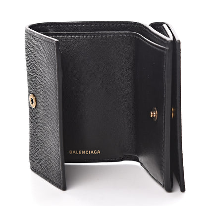Balenciaga Signature Grained Calfskin Logo Mini Ville Wallet Black 5 of 9