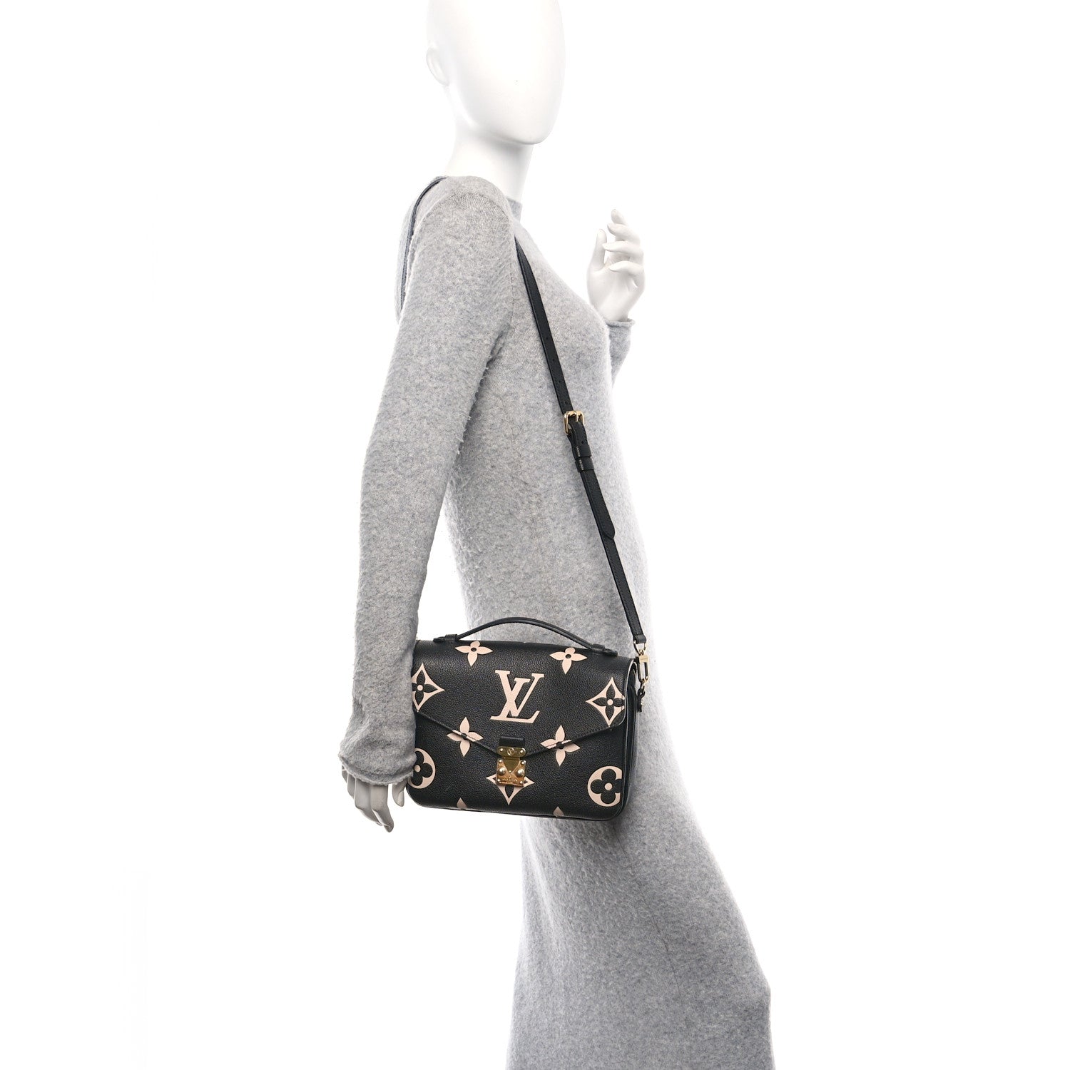 Louis Vuitton Empreinte Monogram Giant Pochette Metis Black Beige 2 of 9