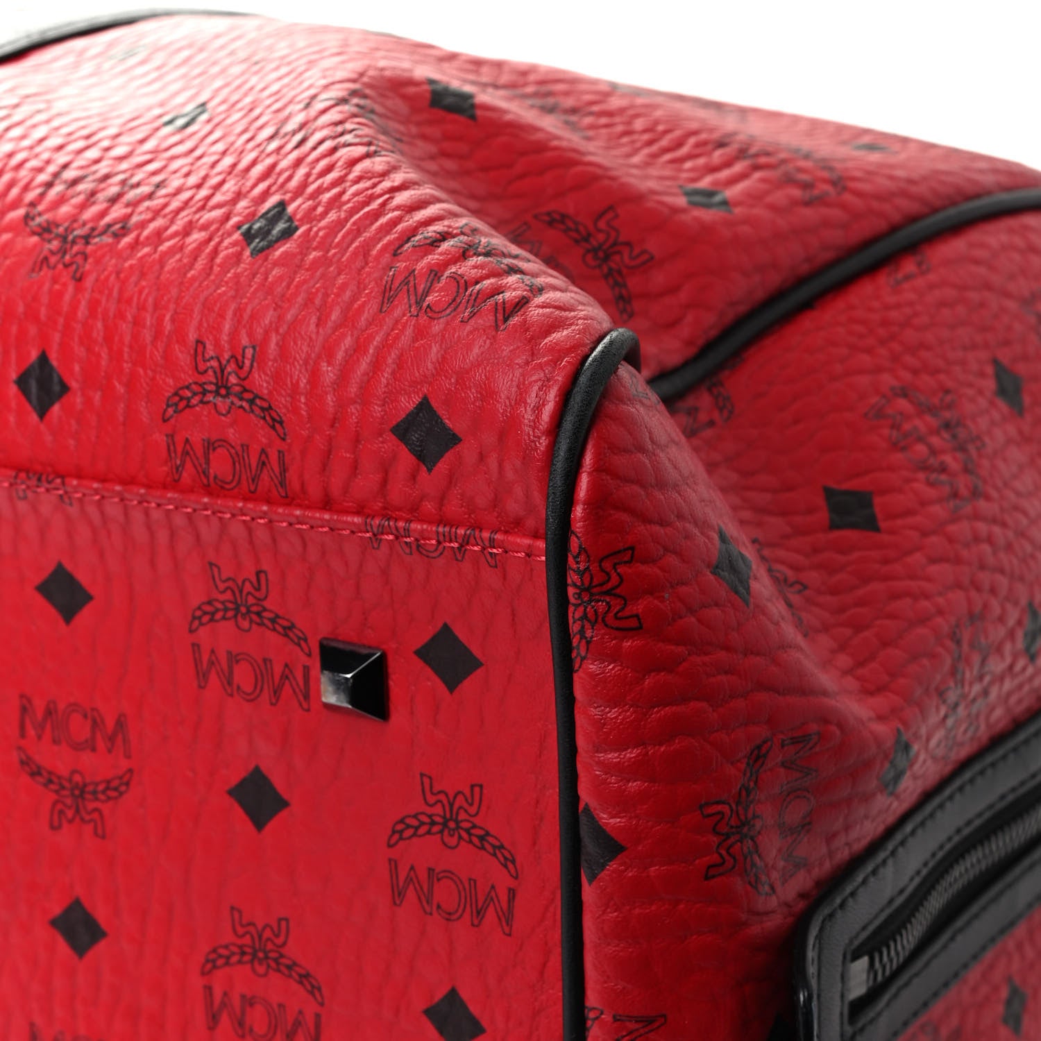 MCM Visetos Medium Traveler Weekender Bag Ruby Red 7 of 11