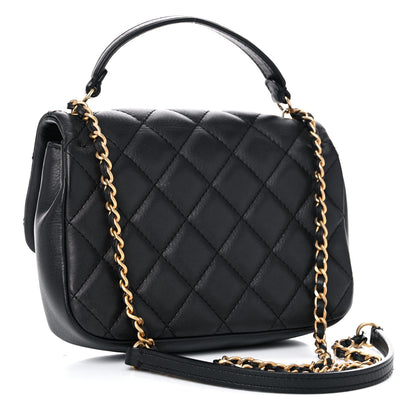 Chanel Calfskin Quilted Top Handle Flap Black 3 of 11