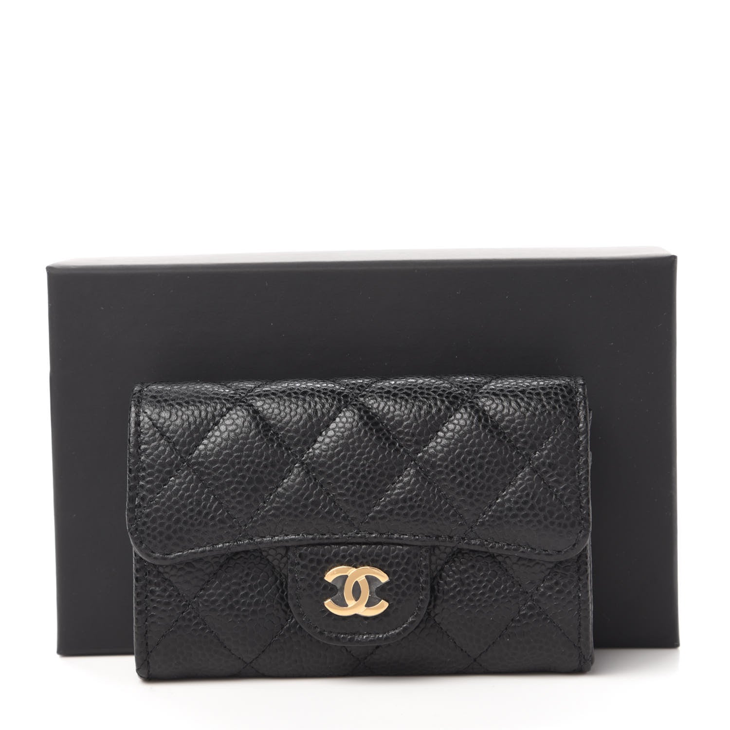 Chanel Caviar Quilted Flap Card Holder Wallet Black 12 of 12