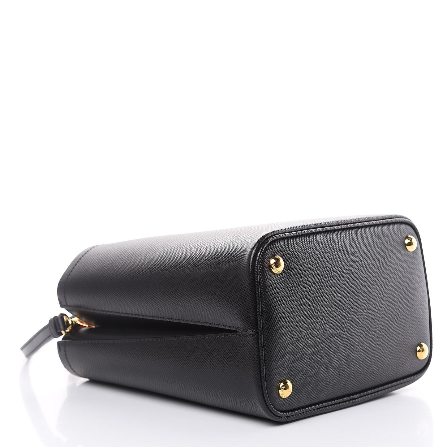 Saffiano Cuir Medium Panier Bucket Bag Black Fuoco
