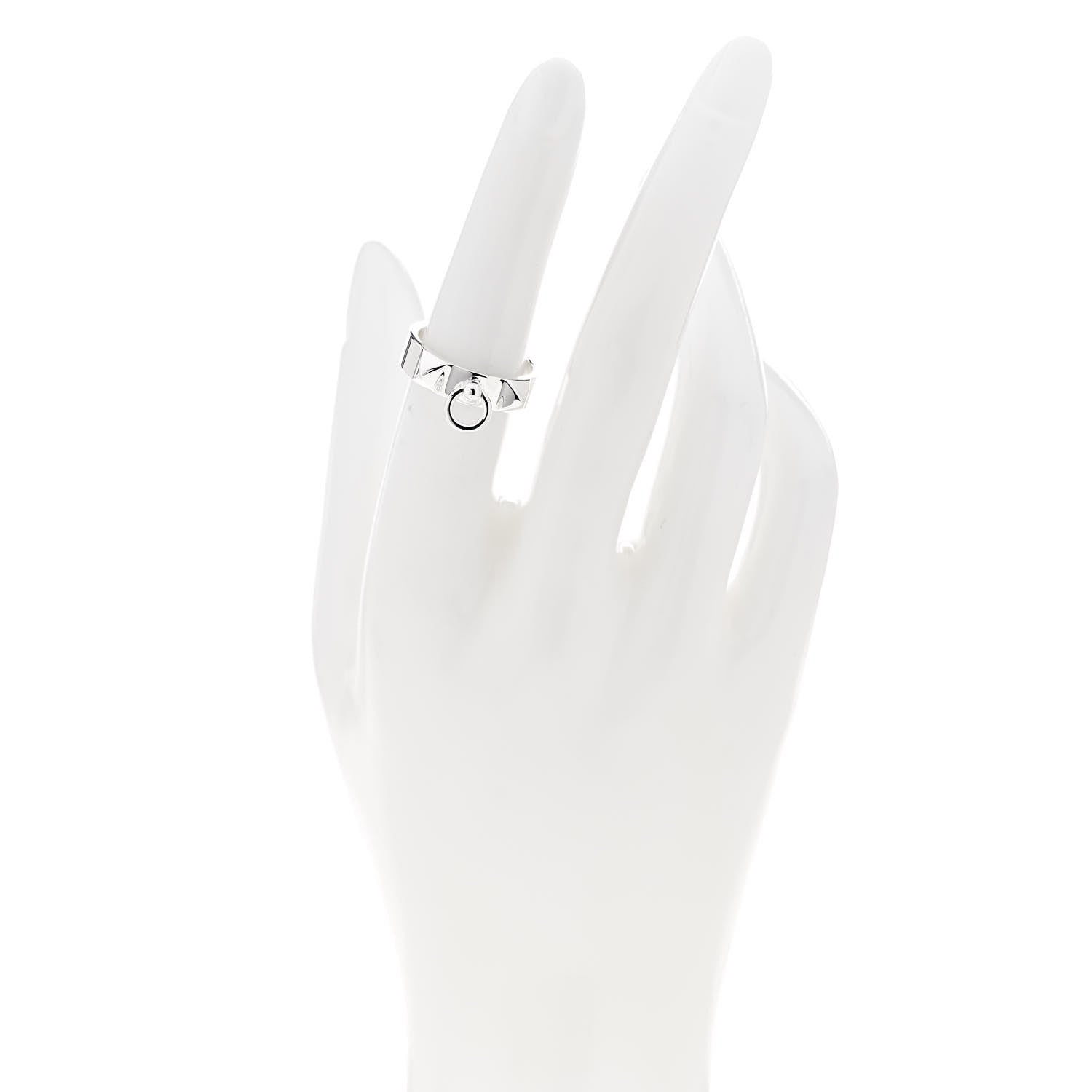Hermes Sterling Silver PM Collier De Chien Ring 53 6.5 2 of 5