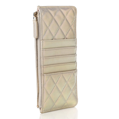 Chanel Iridescent Lambskin Quilted Classic iPhone Pouch Ivory 3 of 17