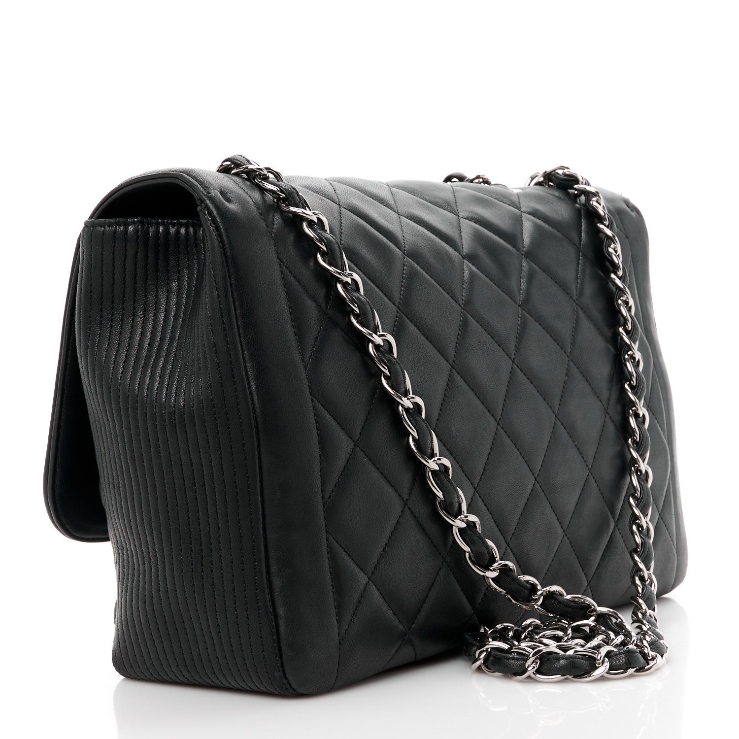 Chanel Lambskin Quilted Large Coco Rider Flap Black 3 of 11