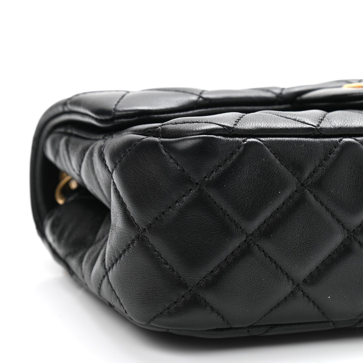 Chanel Lambskin Quilted Mini Rectangular Pearl Crush Flap Black 8 of 10