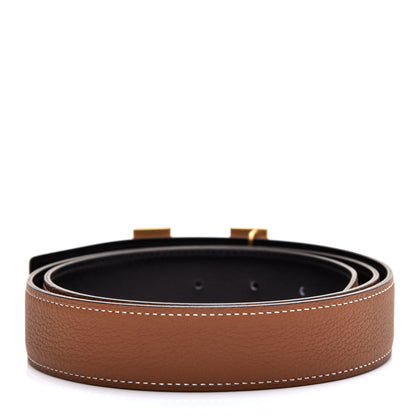 Hermes Swift Togo 32mm H Belt 90 Black Gold 2 of 6