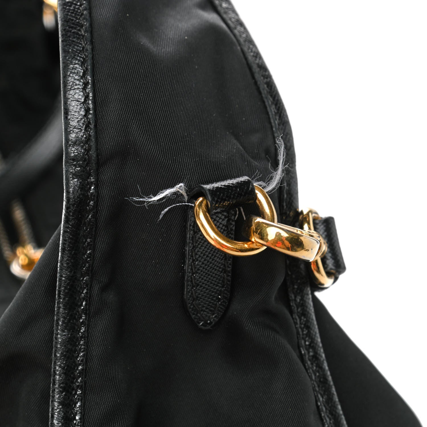 Prada Tessuto Nylon Saffiano Hobo Crossbody Black 5 of 5