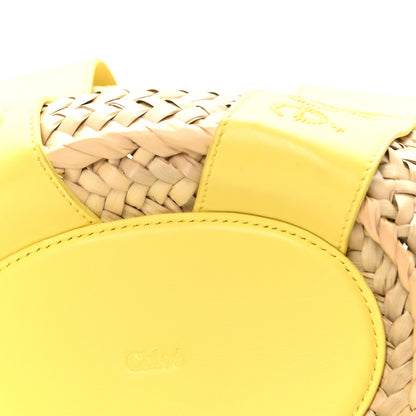 Chloe Raffia Smooth Calfskin Small Sense Basket Daffodil Yellow 6 of 9