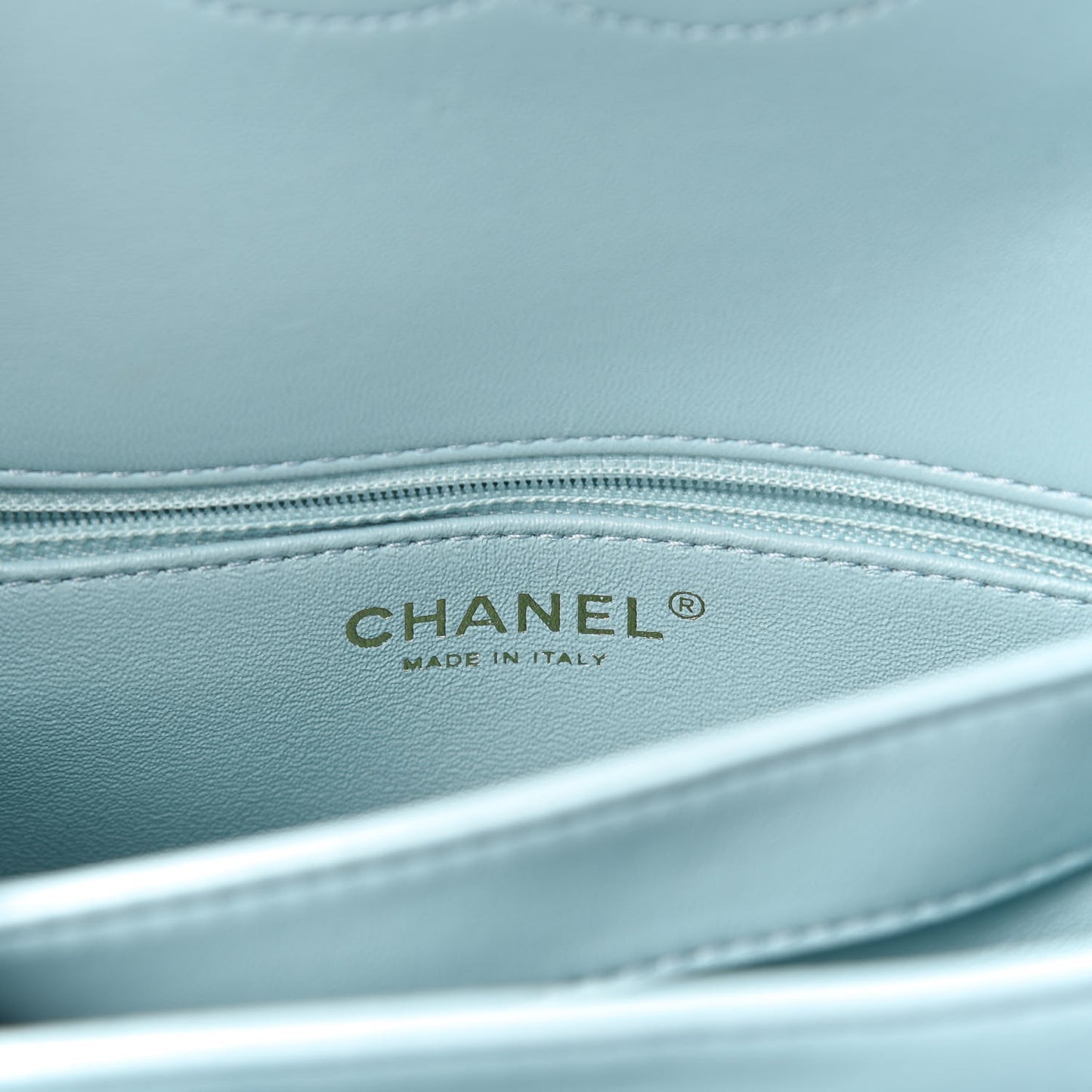 Lambskin Quilted Small Trendy CC Flap Dual Handle Bag Light Blue