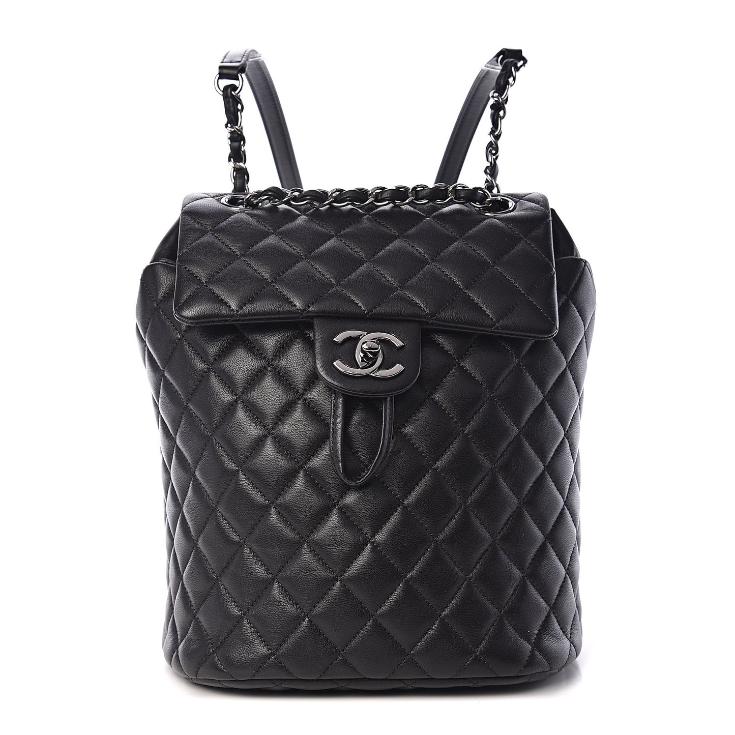 Lambskin Quilted Small Urban Spirit Backpack Black