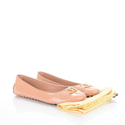 Louis Vuitton Patent Calfskin Oxford Ballerina Flats 38.5 Beige 7 of 7