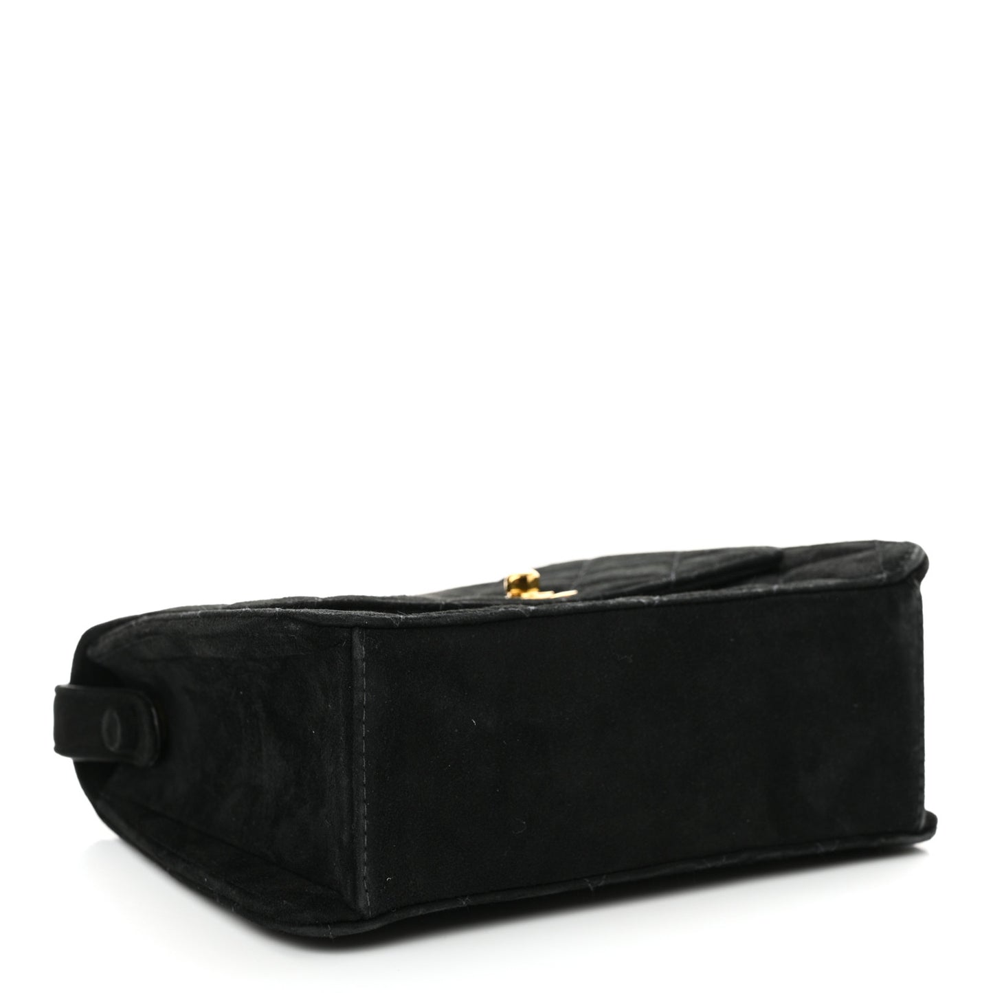 Suede Quilted Shoulder Bag Black