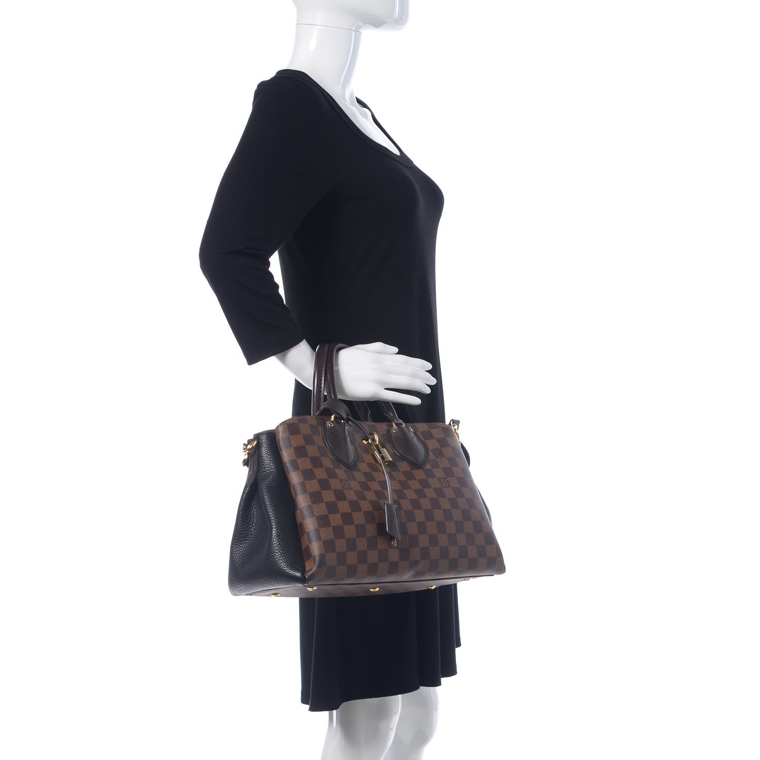 Louis Vuitton Cuir Taurillon Damier Ebene Normandy Black 2 of 15