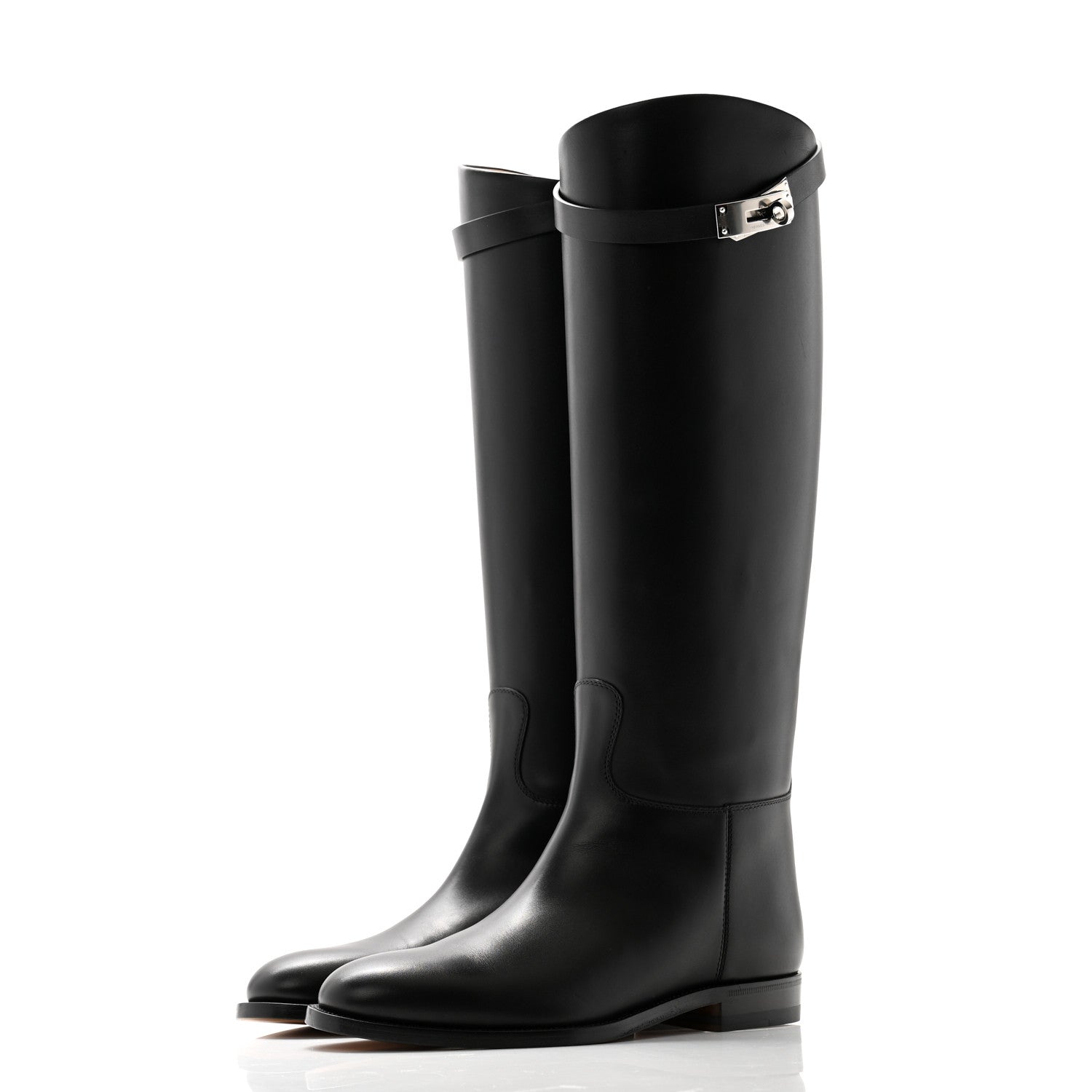 Hermes Box Kelly Jumping Boots 37.5 Black 3 of 10